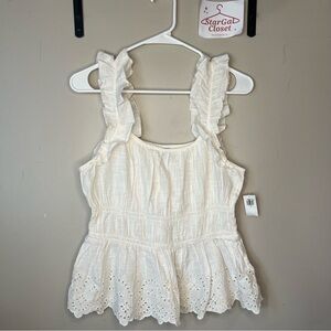 NWT | Old Navy | Ruched Detailed Tank Top | Cream/Ivory | M